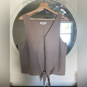 Madewell button/ tie front ribbed tank